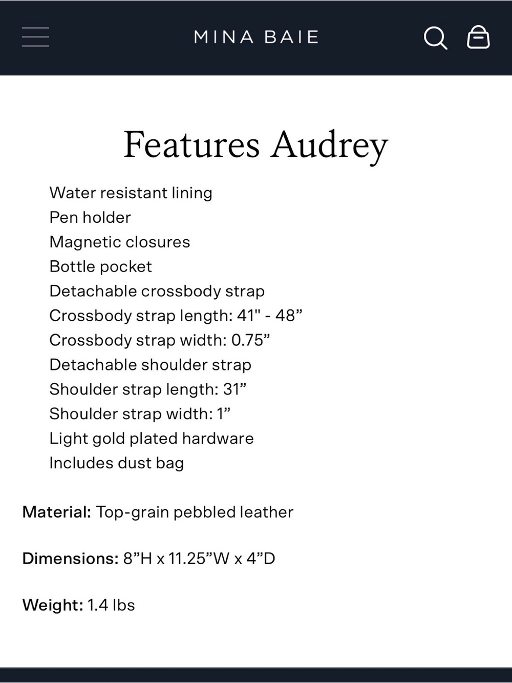 Mina Baie black leather Audrey 2.0 - Picture 10 of 10